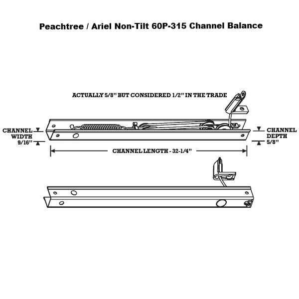 Peachtree Ariel Non-Tilt Channel Balance - PTARIELNTBLNC