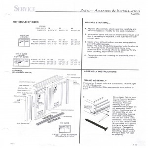 Peachtree Carvel Patio Door Fixed Panel Interlock 